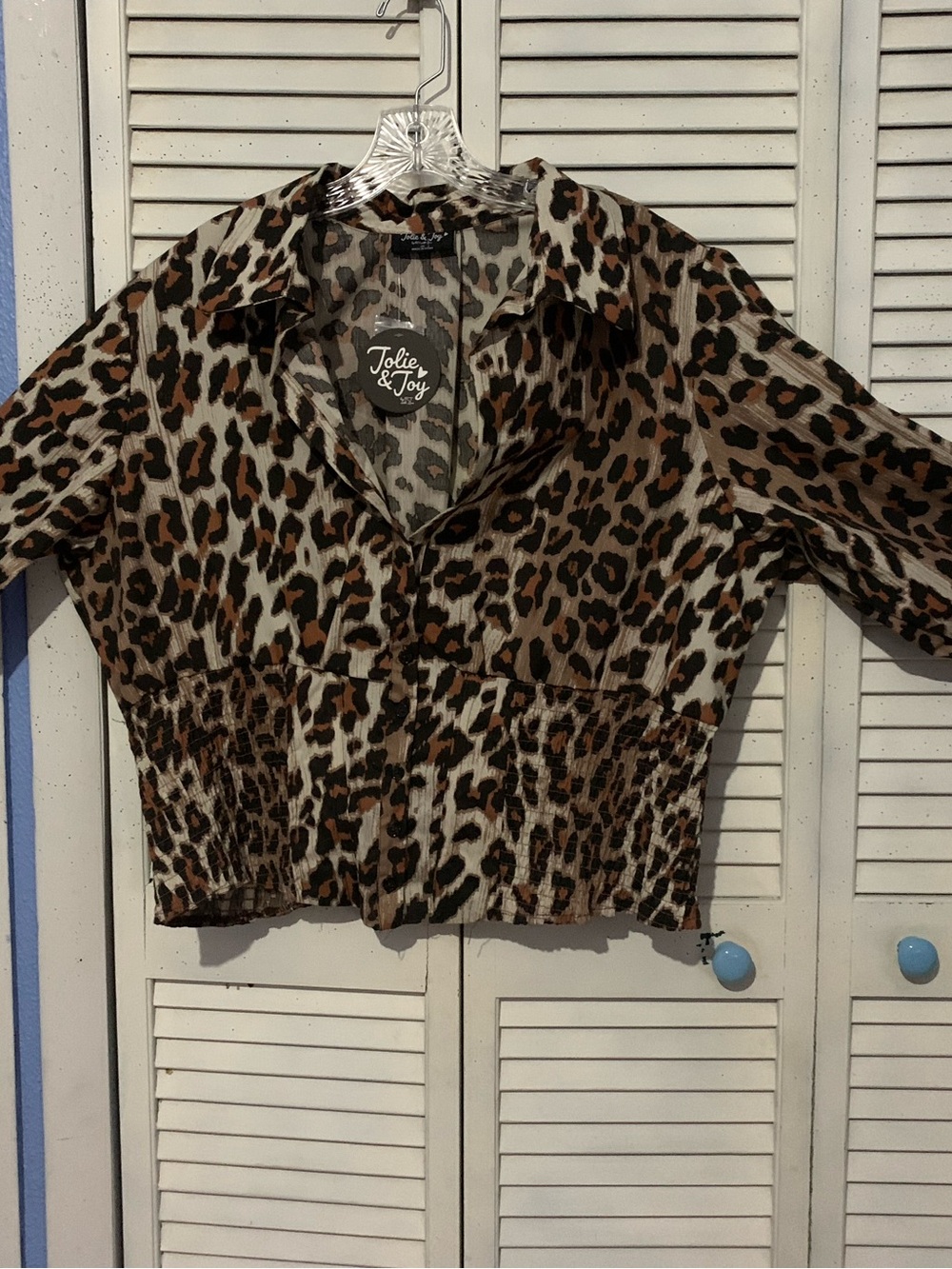 Jolie & Joy Cheetah Print Cropped Top 3X